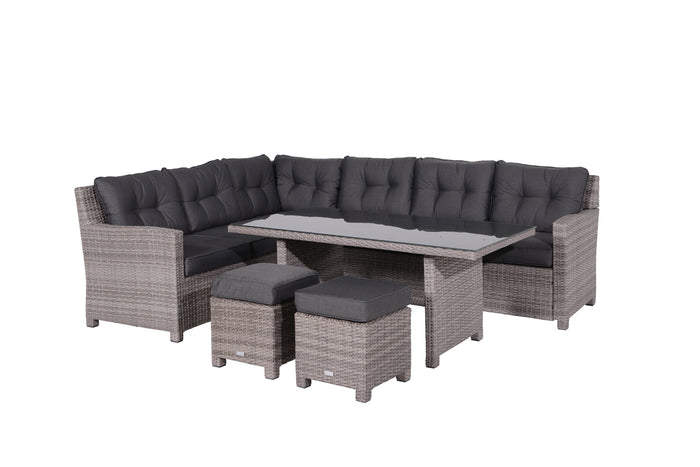 Blue bird lounge-diningset - 5-delig - links - grey - reflex black