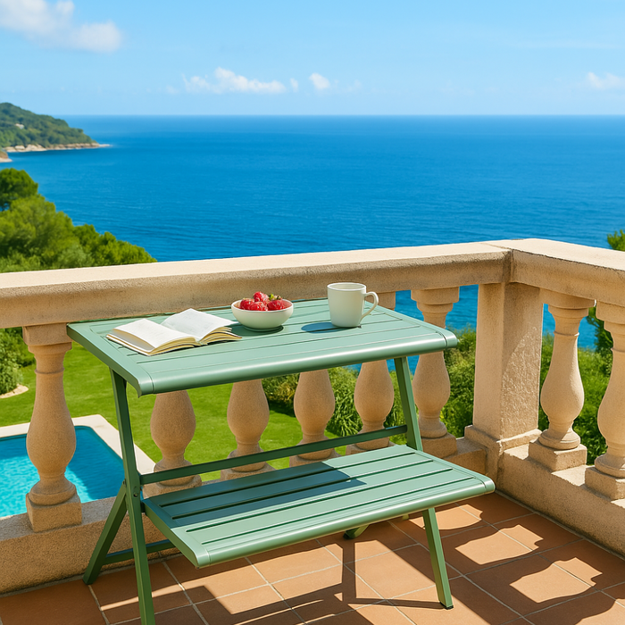 HESPERIDE HIXA Balkontafel Tuintafel Balkonbank halve Picknicktafel...