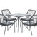 4-persoons tuinset - 4 Dido stoelen zwart - Rimini tafel