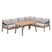 Monti lounge-diningset - 5-dlg. - light teaklook - zwart - gobi sand
