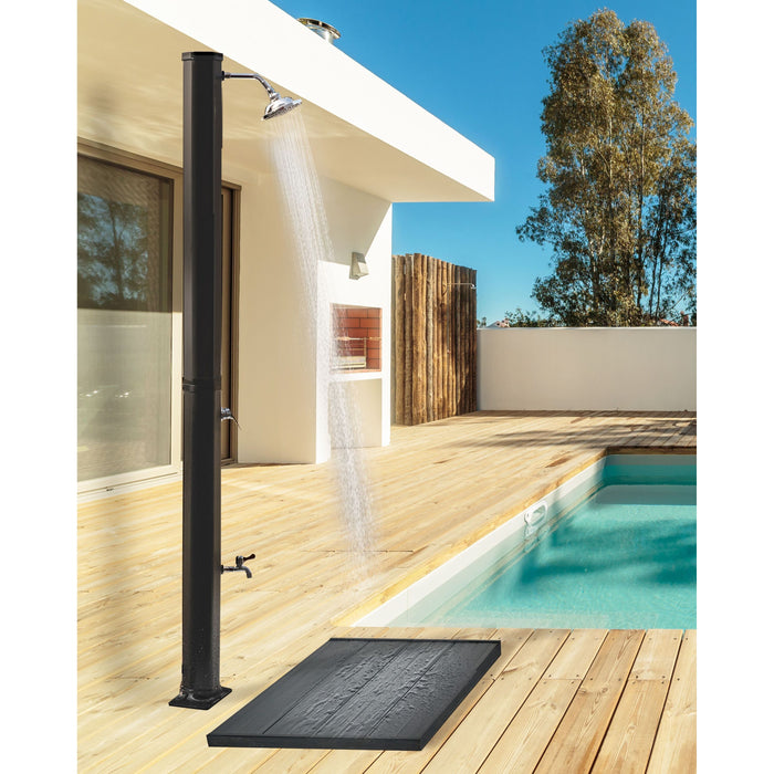 Beliani - TOPOCALMA - Buitendouche op zonne-energie - Zwart - PVC