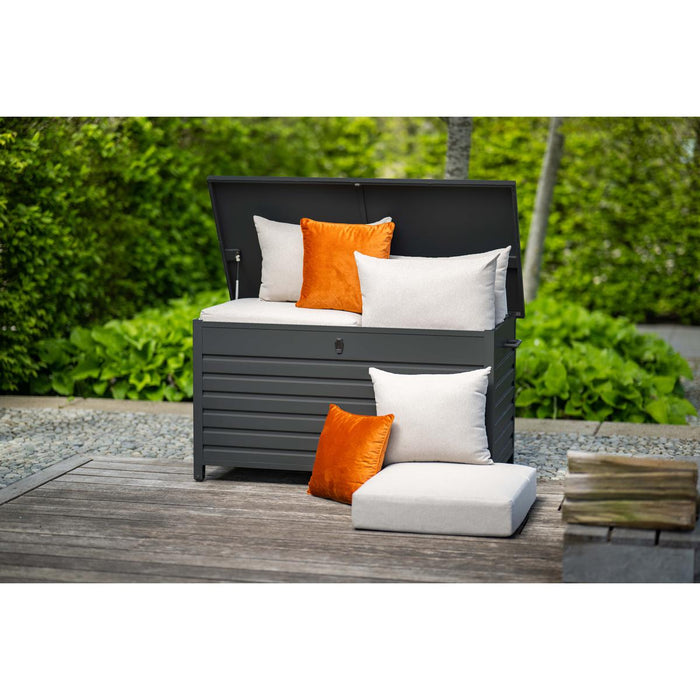 Cambridge kussenbox - aluminium -  170x97,5 cm - carbon black