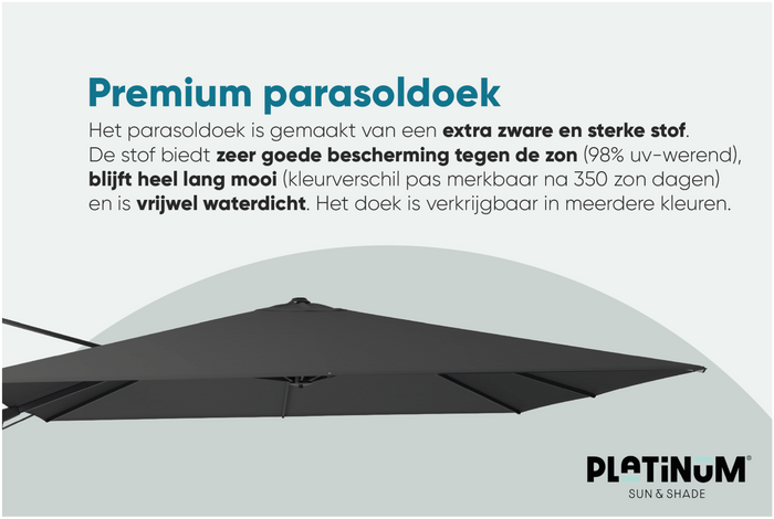 Platinum Challenger Zweefparasol T2 premium - 3x3 m. Champagne - Sand