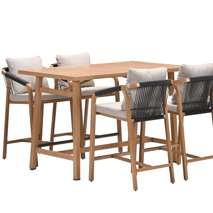 Monti barset - 5-dlg.- light teaklook - rope lava zwart - gobi sand