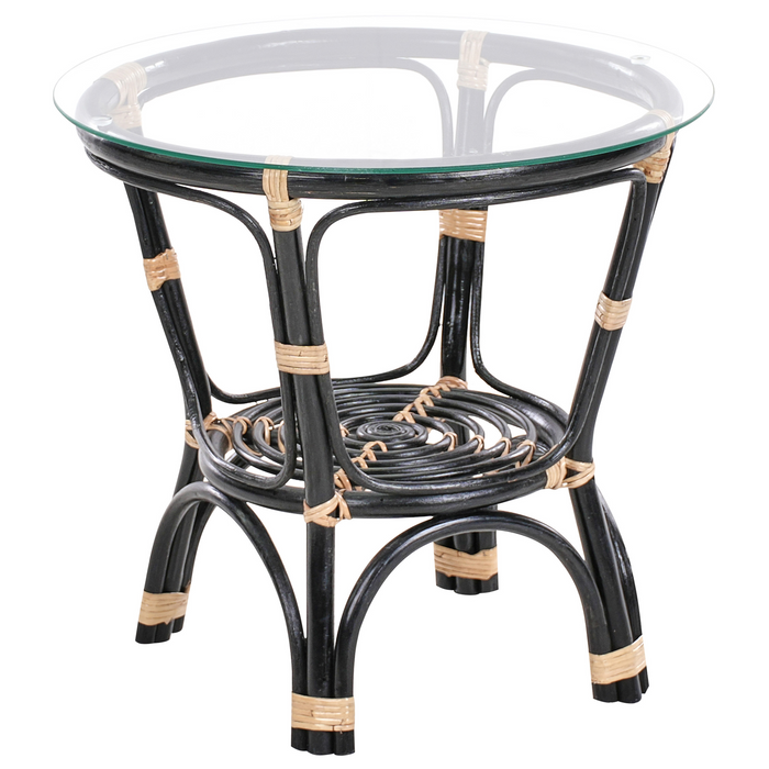 Beliani - PECORINI - Bistro set - Zwart - Rotan