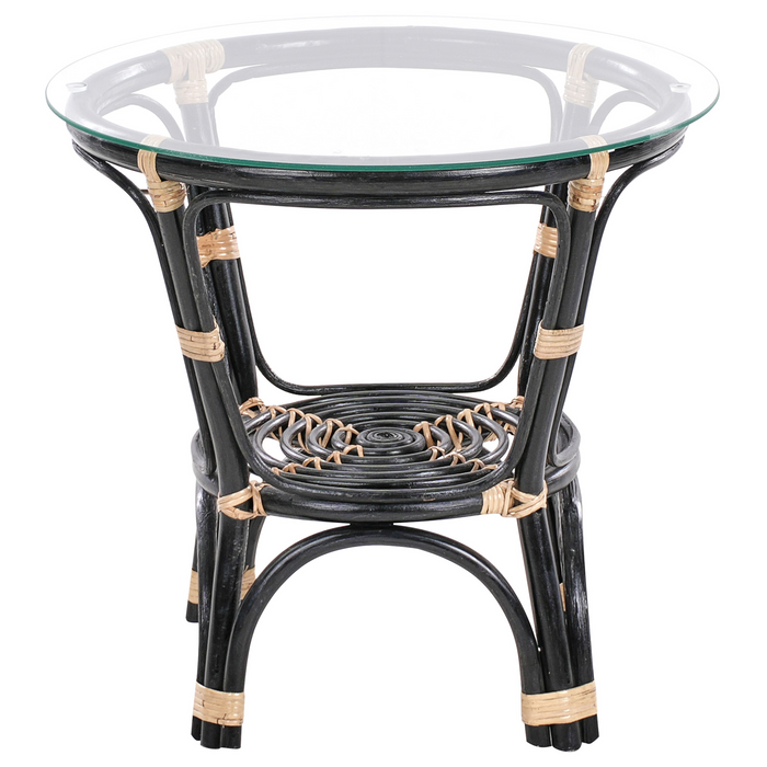Beliani - PECORINI - Bistro set - Zwart - Rotan