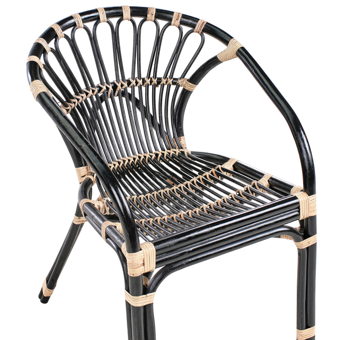 Beliani - PECORINI - Bistro set - Zwart - Rotan