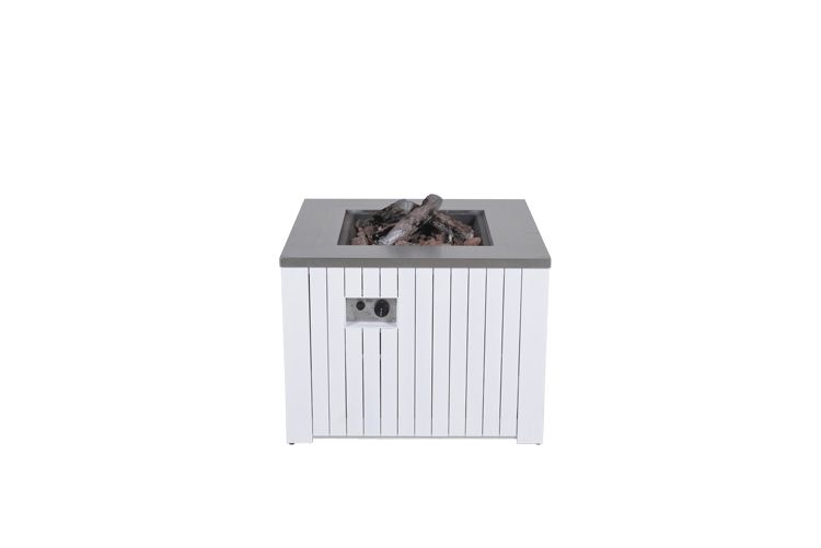 Cozy Living sfeerhaard Faro - mat wit - aluminium - 80x80 cm - 50 Mb