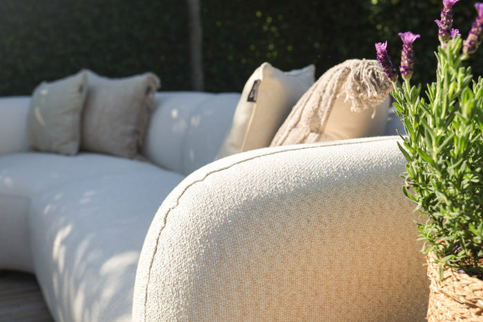 Madeira ronde hoekbank rechts - Naturel Sunbrella