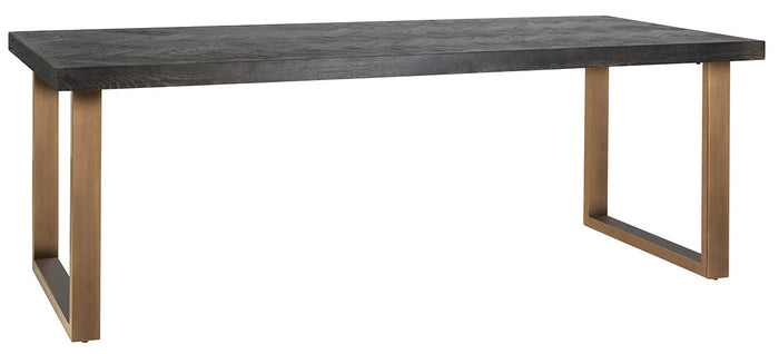 Richmond Interiors Blackbone 220 cm Eettafel Geborsteld Goud