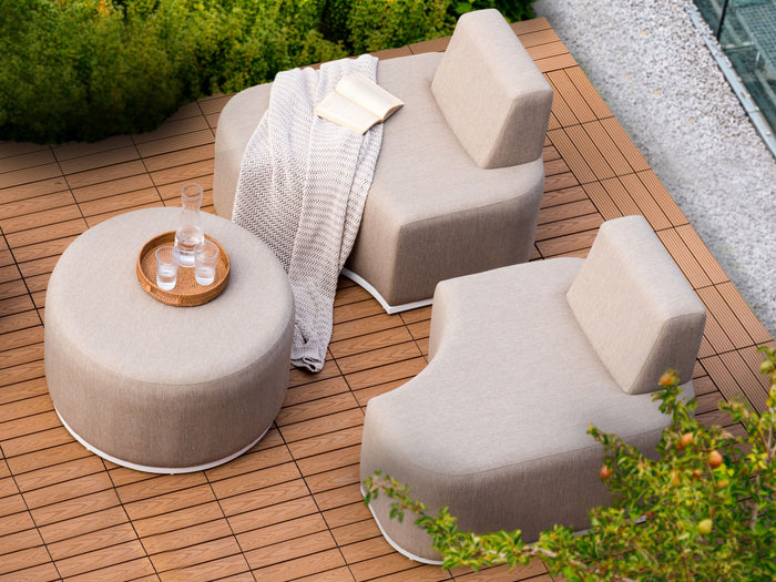 Beliani - FABRO - Loungeset voor 2 - Beige - Polyester