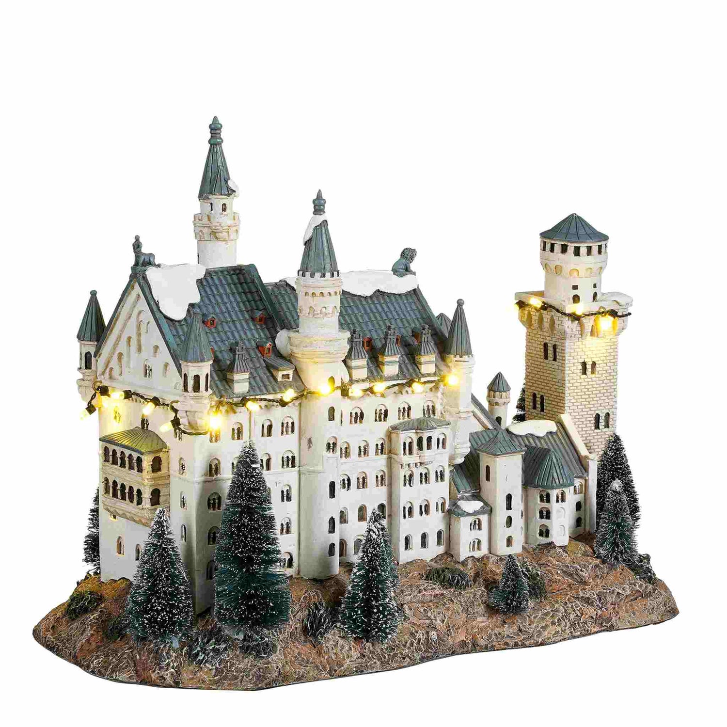Luville Kerstdorp Schloss Neuschwanstein - 32x17x25 cm - Polyresin - Multi