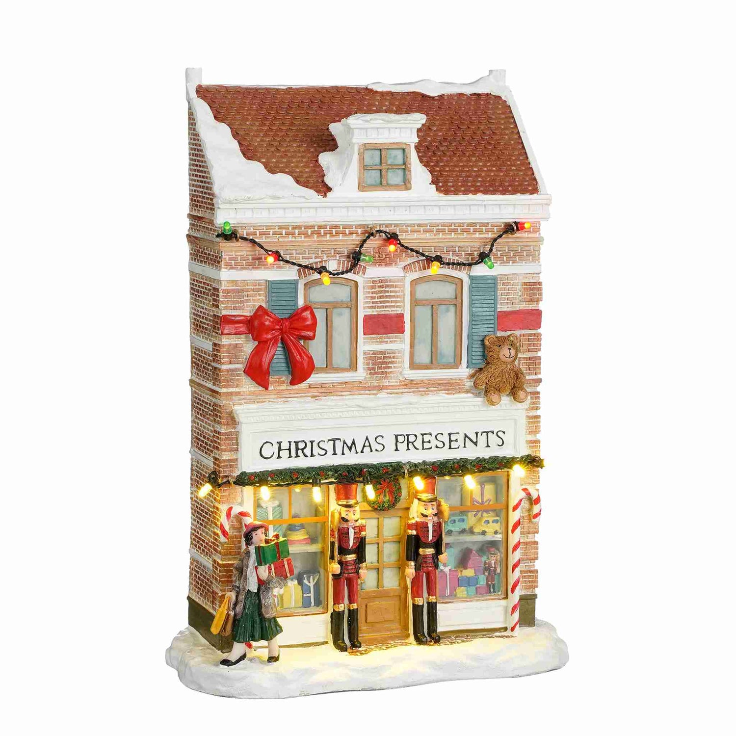 Luville Kerstdorp Kerstcadeautjes Winkel - 19x9x26.5 cm - Polyresin - Multi