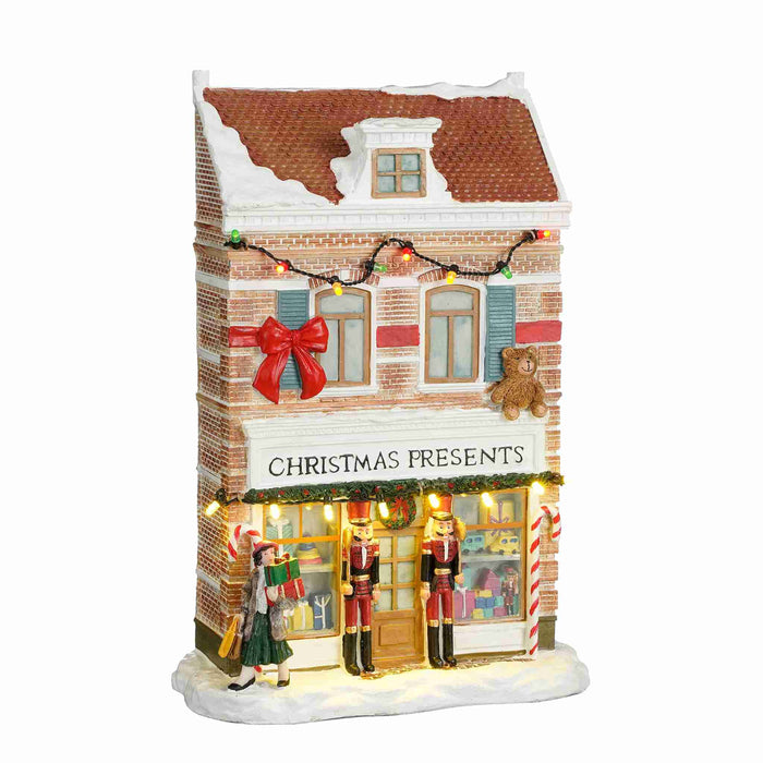 Luville Kerstdorp Kerstcadeautjes Winkel - 19x9x26.5 cm - Polyresin - Multi