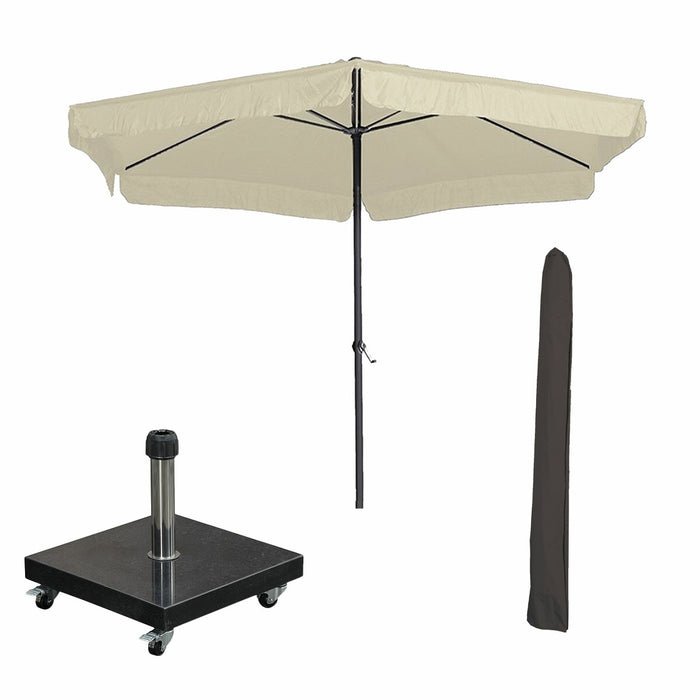 Garden Impressions Delta parasol Ø300cm ecru Eureka voet en hoes