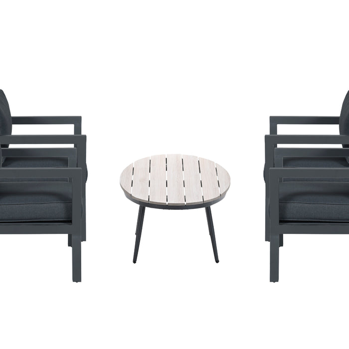 5-delige loungeset Ridge –4 luxe lounge fauteuils inclusief salontafel