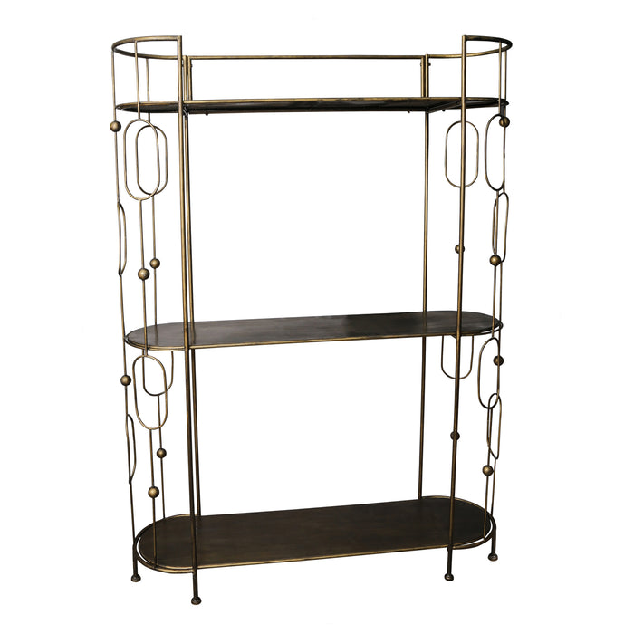 PTMD Zoya Metal brass open kast 3 planken