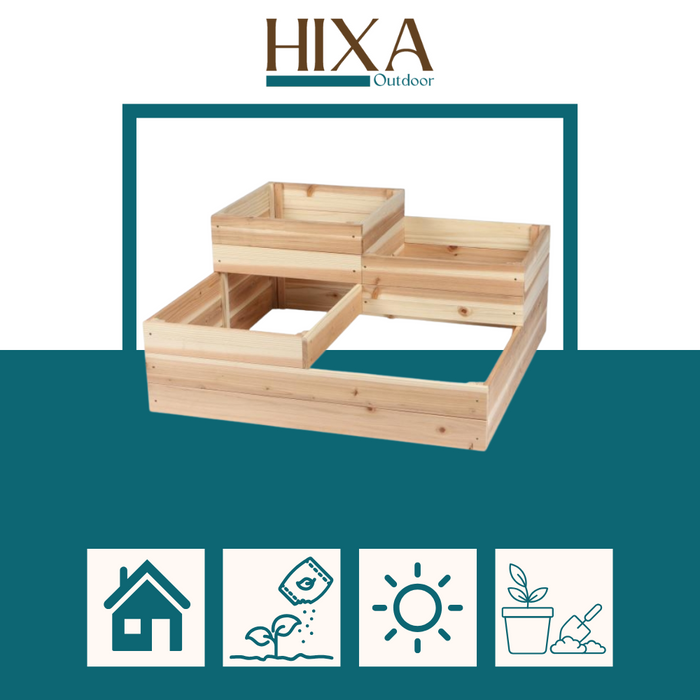 HIXA Moestuin Kweekbak Plantenbak Verhoogd voor Zaden & Planten 80x...