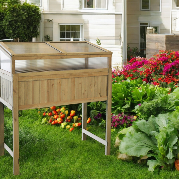 HIXA Kweekbak op poten Moestuin met Deksel voor Zaden & Planten 120...