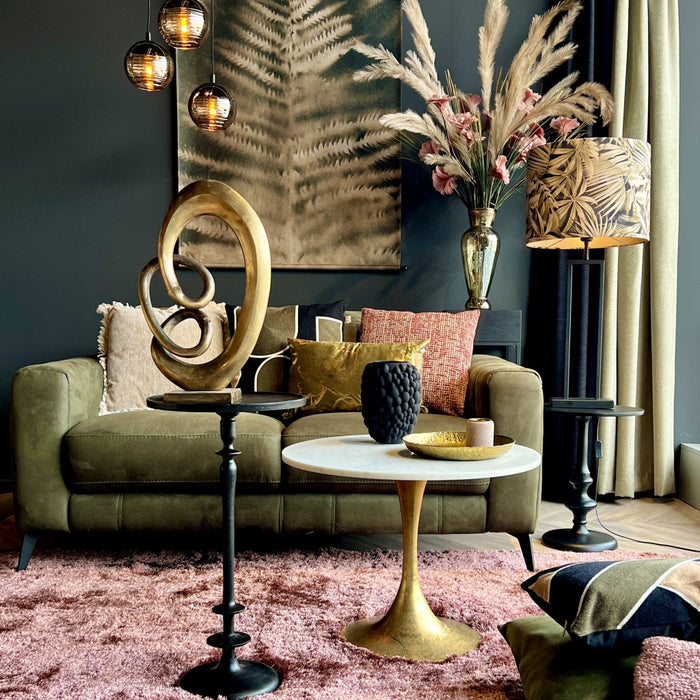 Bijzettafel Hedel - Zwart - Metaal - 39x48x39cm (BxHxD)