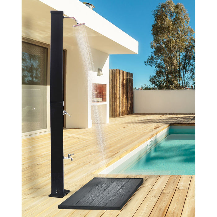 Beliani - YARACUY - Buitendouche op zonne-energie - Zwart - PVC