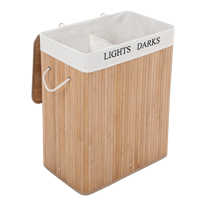 Calicosy - Wasmand 2 compartimenten van bamboe - 100L