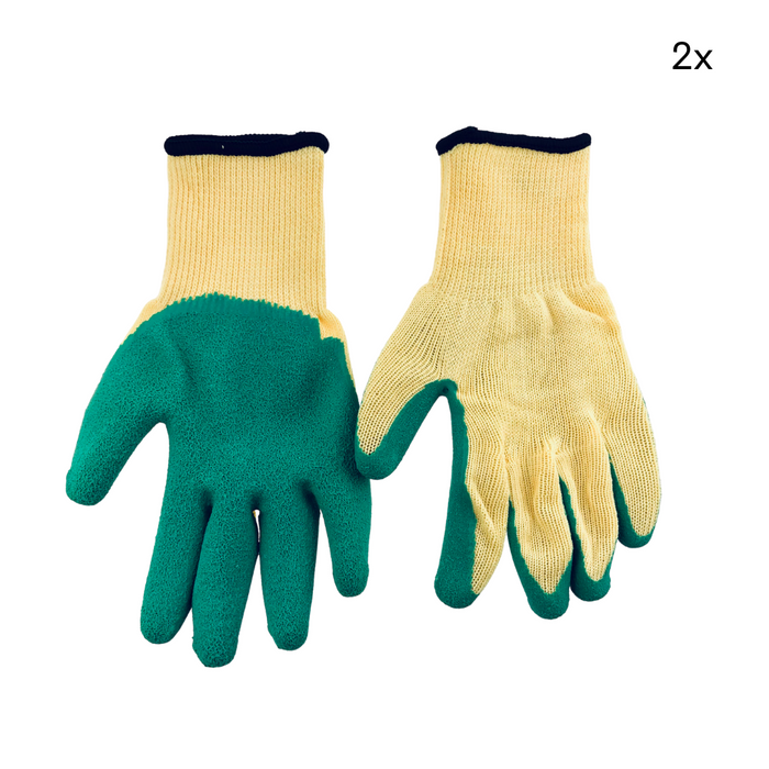 HIXA Tuinhandschoenen 2 Stuks Extra Grip Latex Groen One Size