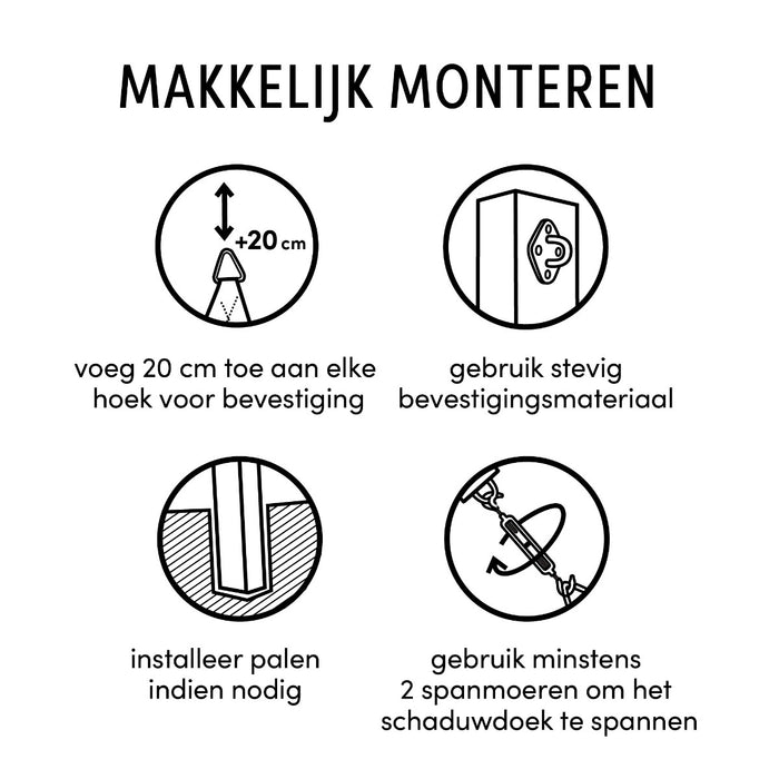 Platinum Coolfit schaduwdoek driehoek Antraciet 5x5x7,1 m.