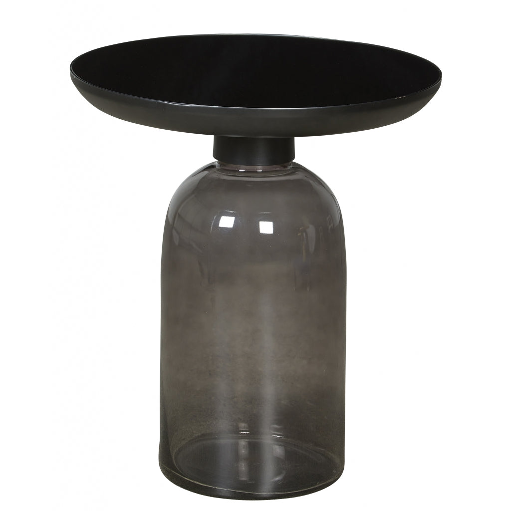Bijzettafel Florence - Zwart - Glas - 50x58x50cm (BxHxD)