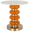 Richmond Interiors Boann Ronde Bijzettafel Marmer | Oranje