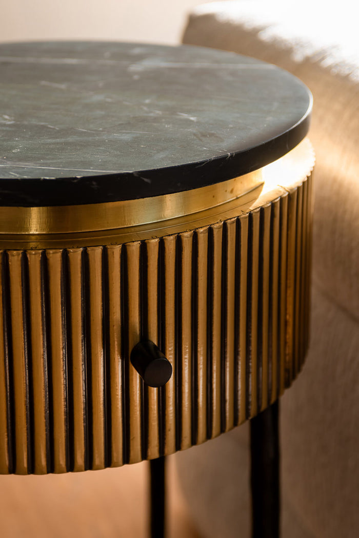 Richmond Interiors Ironville Ronde Bijzettafel met Lade