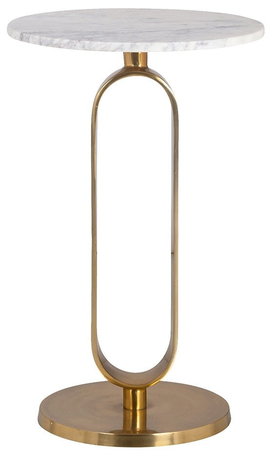 Richmond Interiors Celine Ronde Bijzettafel Marmer|Goud