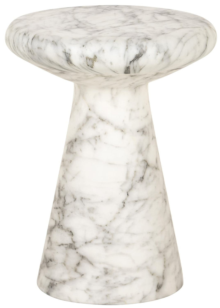 Richmond Interiors Lohan Ronde Bijzettafel Marmerlook Wit