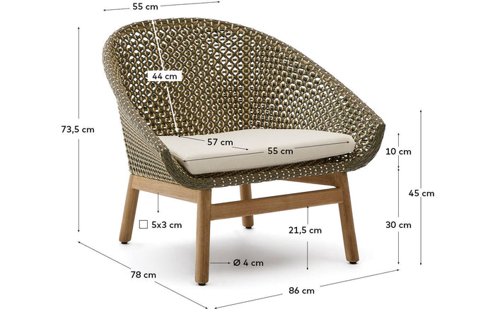 Fauteuil Olbia, Fauteuil hoogte 74 cm