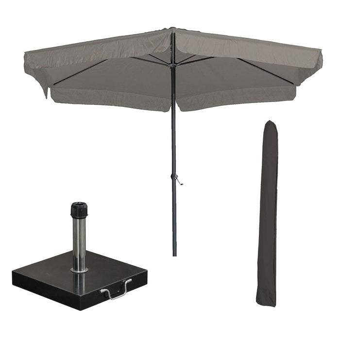 Garden Impressions Delta parasol Ø300cm taupe Cosmo voet en hoes