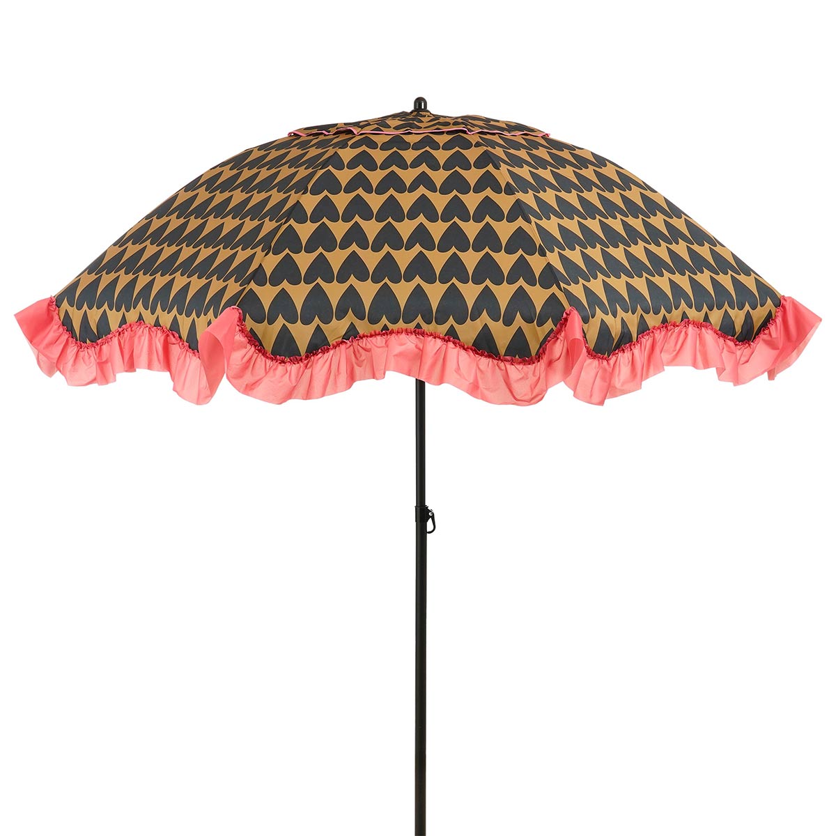 Edelman Mitchell parasol hart zwart - Ø220 x 238 cm