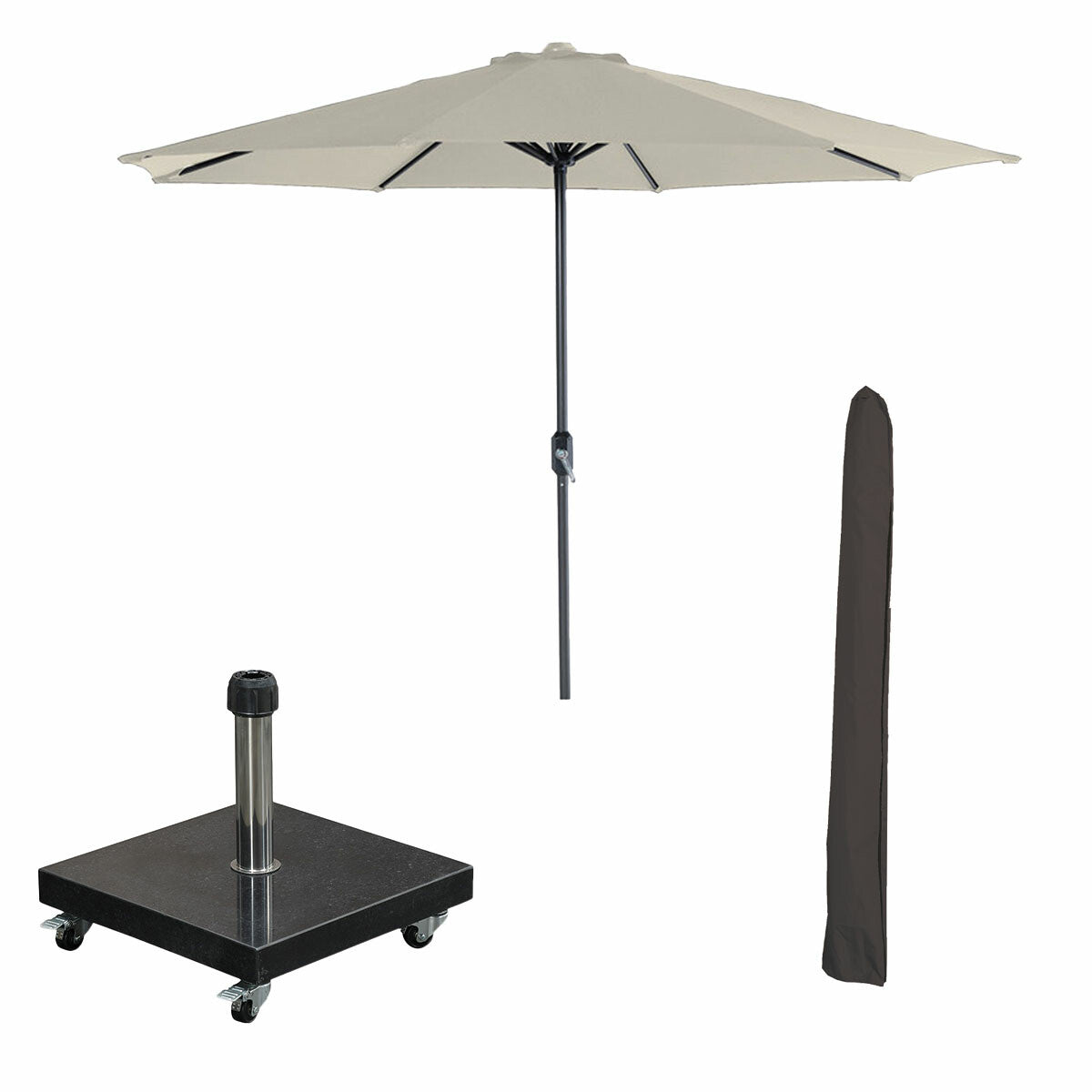 Garden Impressions Lotus parasol Ø300cm - ecru Eureka voet en hoes