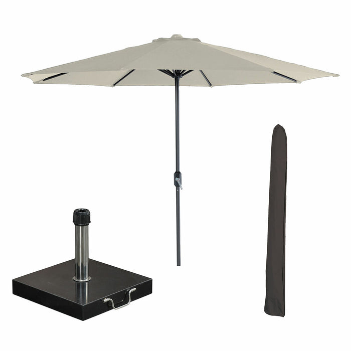 Garden Impressions Lotus parasol Ø300cm - ecru Cosmo voet en hoes