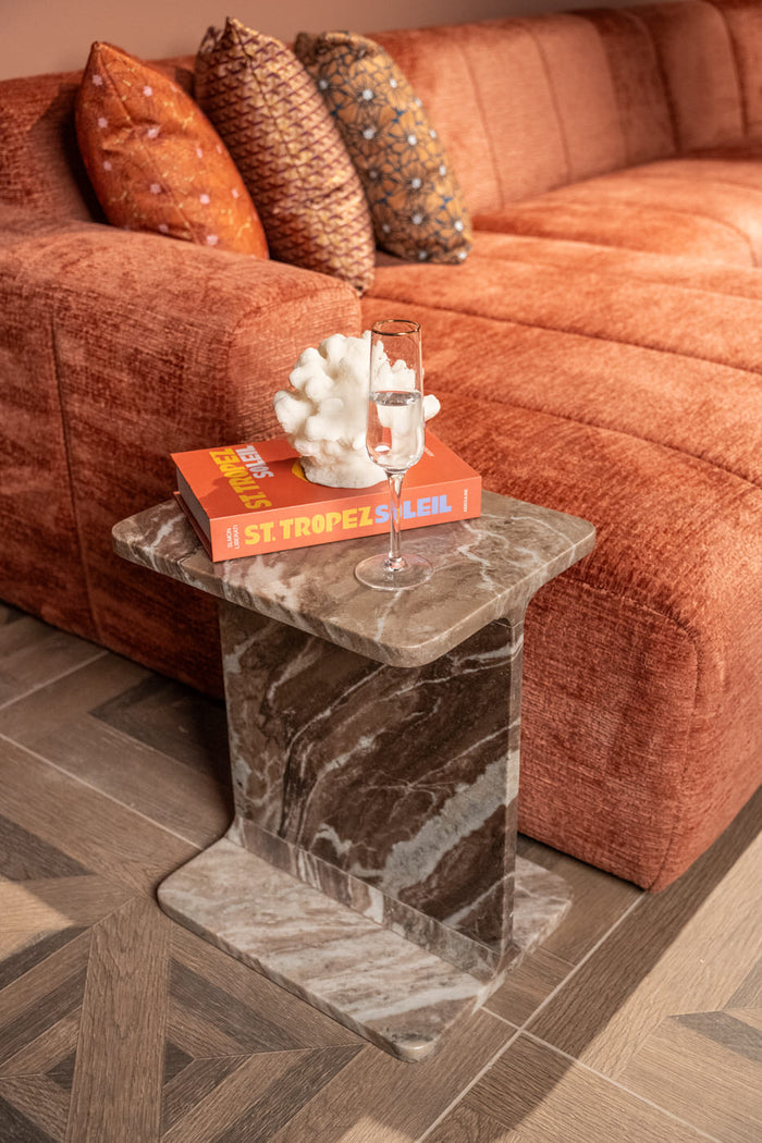 Richmond Interiors Benson Marmer Bijzettafel Bruin