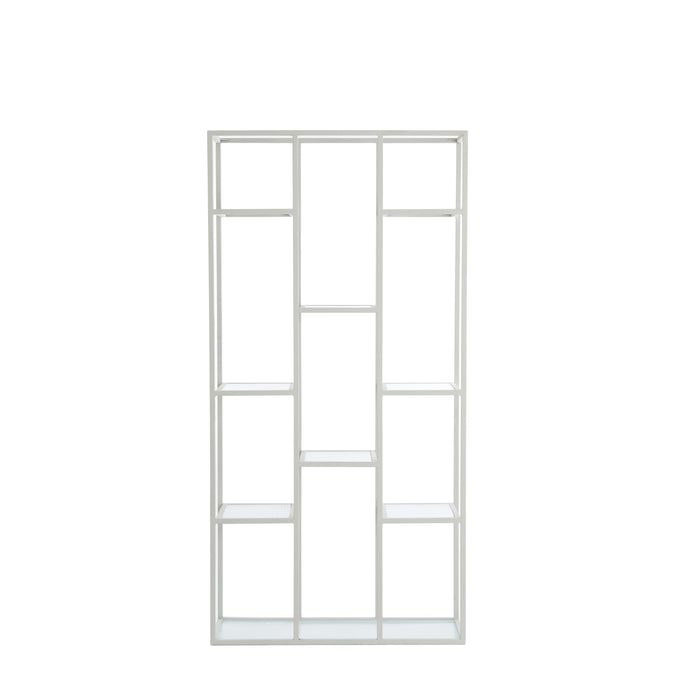 Light&living Kast open 100x36x200 cm PIUAR glas helder+crème