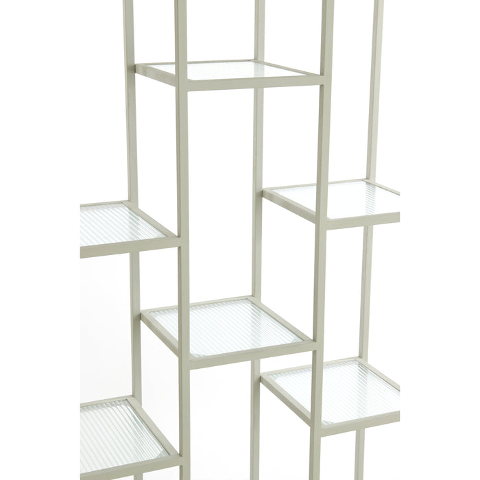 Light&living Kast open 100x36x200 cm PIUAR glas helder+crème