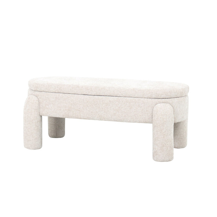 Giga Meubel - Opbergbank Beige - Halbankje - 115x52x47cm - Juul