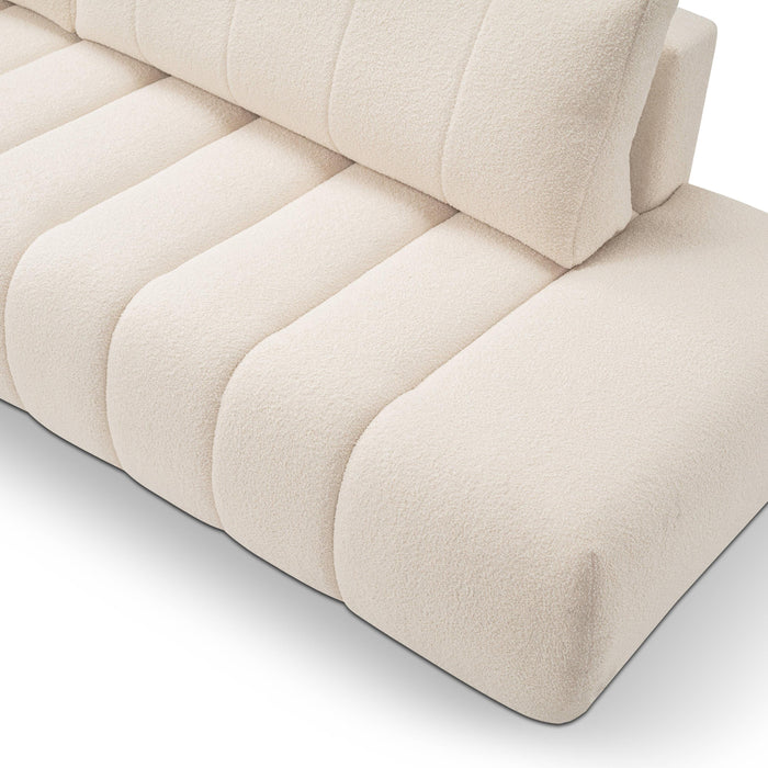 by fonQ Bree Hoekbank Links met Slaapfunctie - Bouclé - Crème