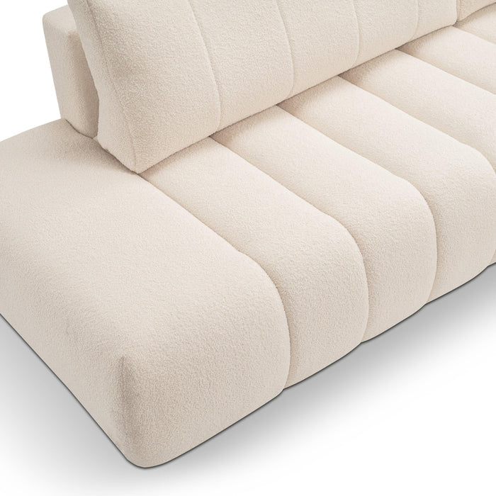 by fonQ Bree Hoekbank Rechts met Slaapfunctie - Bouclé - Crème