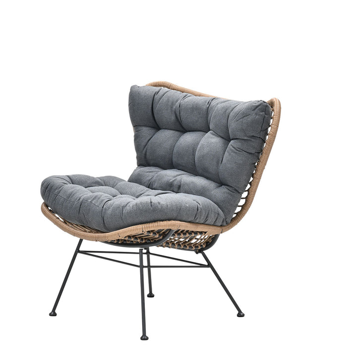 Libelle relax fauteuil - natural rotan - mystic grey