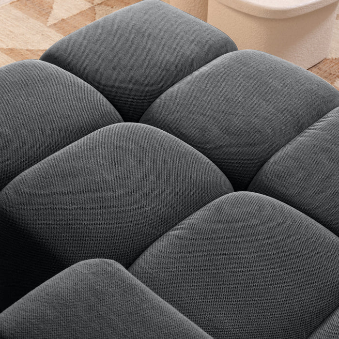 by fonQ Charme Hoekbank Rechts met Slaapfunctie - Weefstof - Antraciet