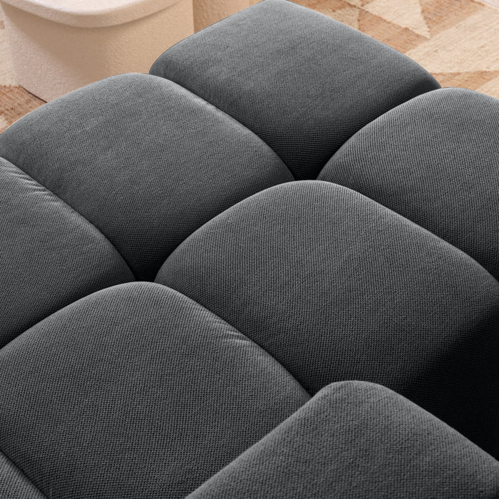 by fonQ Charme U-bank met Slaapfunctie  - Weefstof - Antraciet