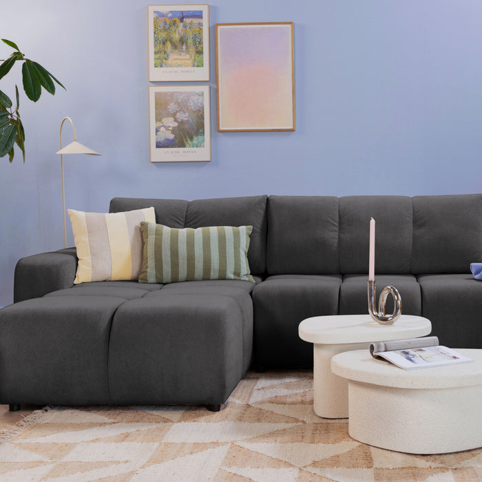 by fonQ Charme U-bank met Slaapfunctie  - Weefstof - Antraciet