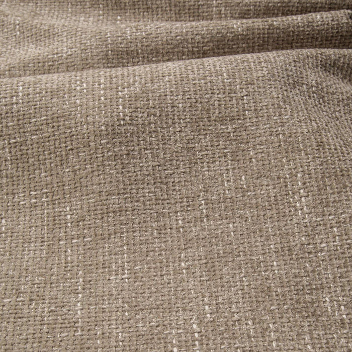 Rechte hoekbank in taupe geweven fluweel