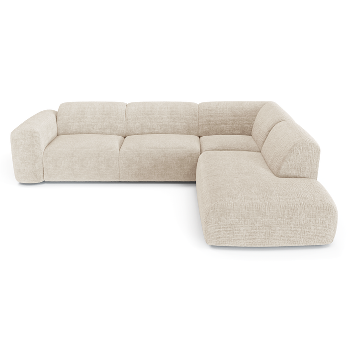 5-zits brede rechthoekige fluwelen bank met crèmepatroon